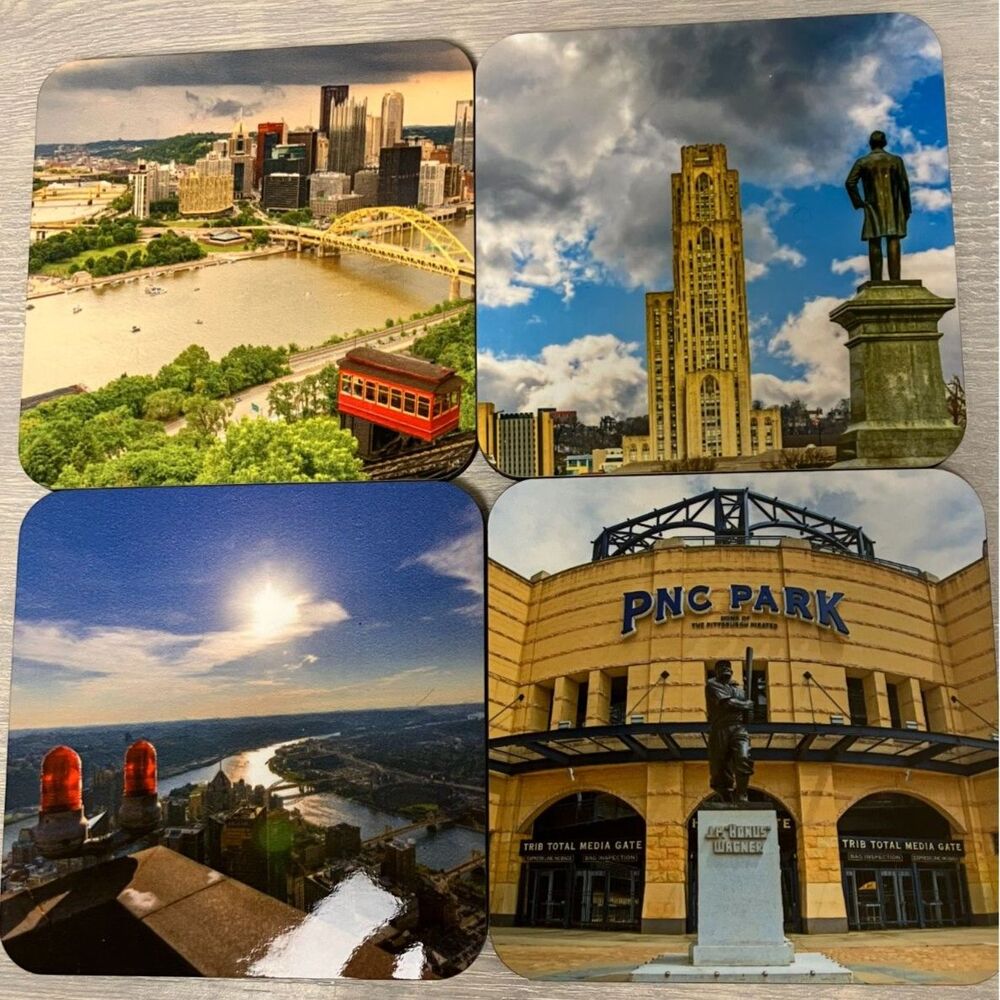 set of 4 Pittsburgh coasters